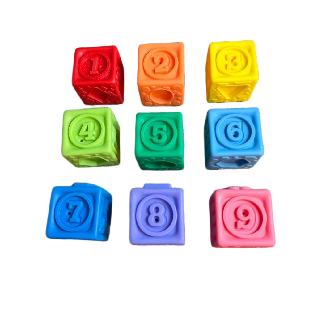 Bright Starts Kaleidoscope Cubes Soft Textured Sensory Blocks Num Animals 9pc